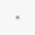 A mini gold stud with a clear cz gem color:null|gold/clear