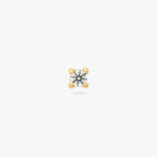 A mini gold stud with a clear cz gem color:null|gold/clear