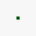 A mini gold stud with a green cz gem color:null|gold/green