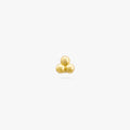 Three gold beads stacked in a triangle formation on a stud post color:null|gold