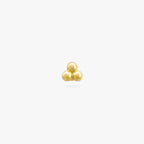 Three gold beads stacked in a triangle formation on a stud post color:null|gold