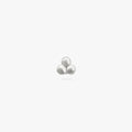 This is a small silver stud of three beads arranged in a cluster color:null|silver