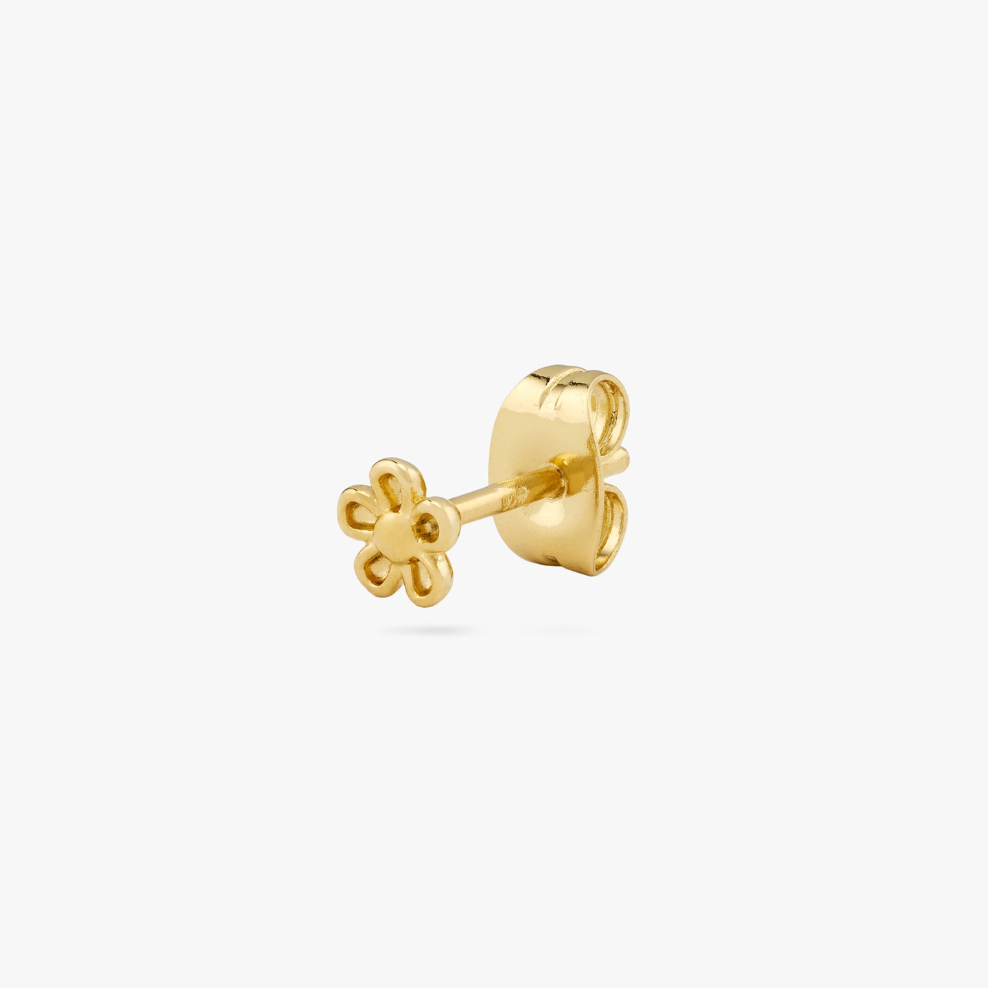 14K Gold Small Daisy Flower Post Earrings
