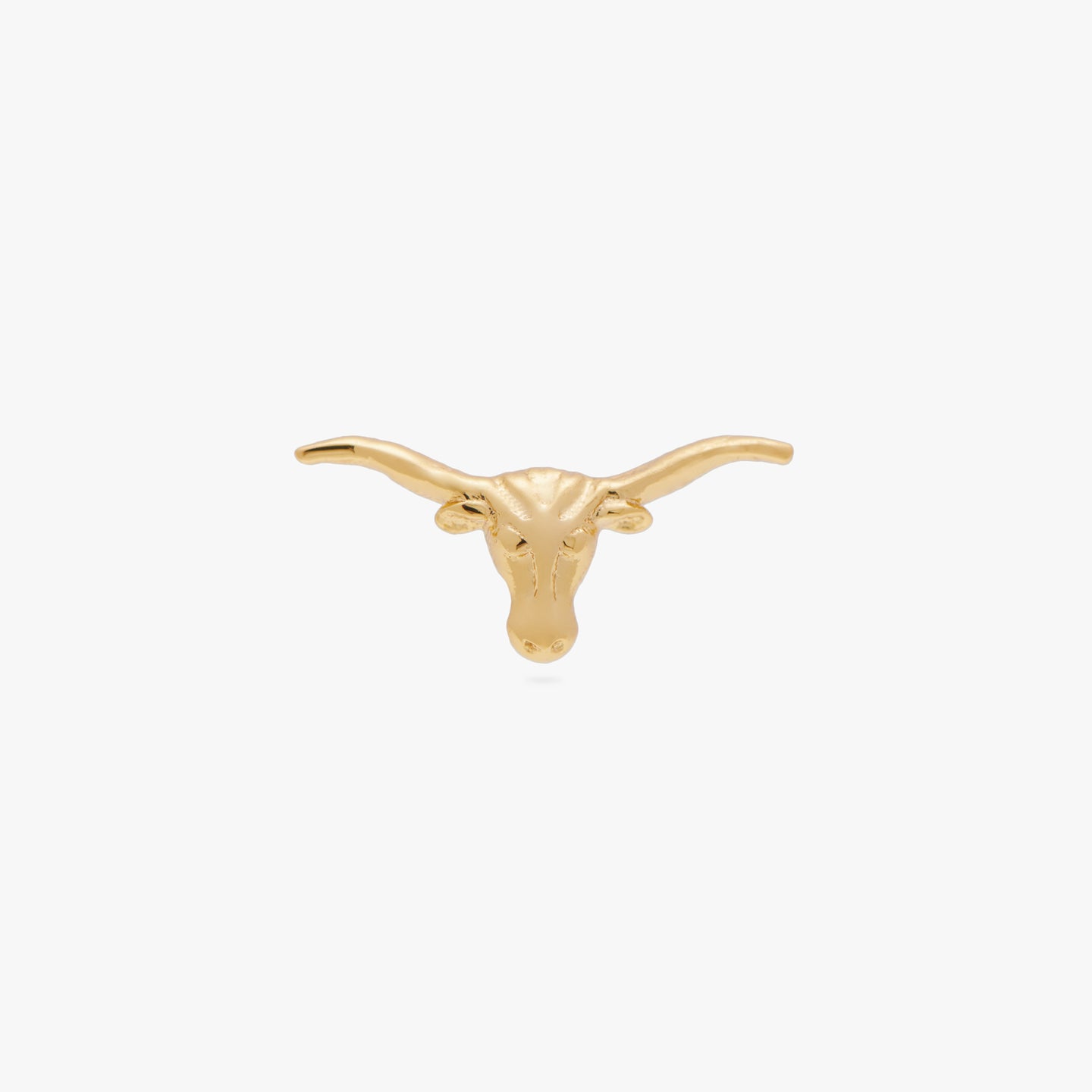 This is a gold longhorn shaped stud earring color:null|gold