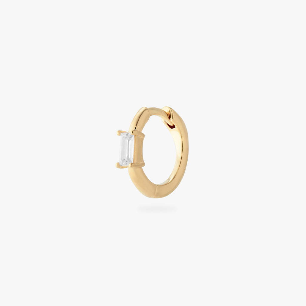 CZ Huggie Studs - White main image 1